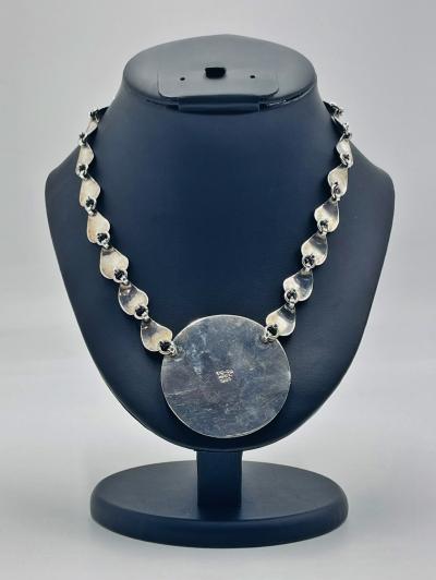 Emilia Castillo Vintage Taxco Sterling Silver Leaf Necklace Mexican Sterling Silversmiths