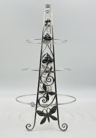 Emilia Castillo Whimsical Plate Holder Stand With Butterflies and Vines by Emilia Castillo