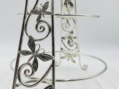 Emilia Castillo Whimsical Plate Holder Stand With Butterflies and Vines by Emilia Castillo