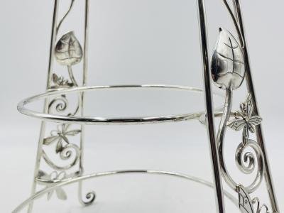 Emilia Castillo Whimsical Plate Holder Stand With Butterflies and Vines by Emilia Castillo
