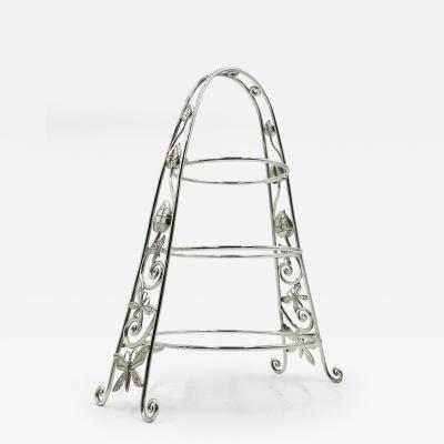 Emilia Castillo Whimsical Plate Holder Stand With Butterflies and Vines by Emilia Castillo