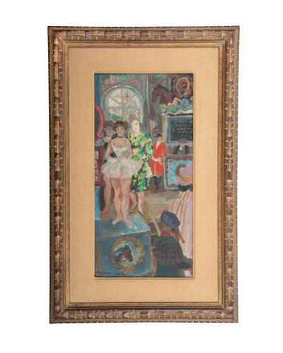 Emilio Grau Sala An oil painting of circus performers by Emilio Grau Sala