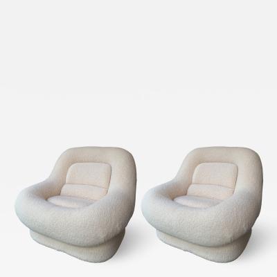 Emilio Guarnacci Pair of Nuava Armchairs by Emilio Guarnacci for 1P Italy 1970s