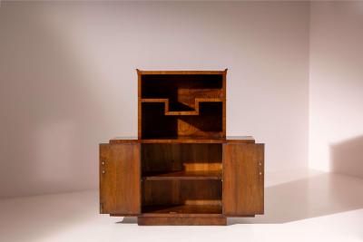 Emilio Lancia Emilio Lancia display cabinet in walnut and walnut burl Italy 1930s