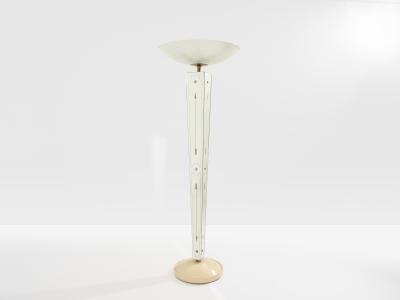 Emilio Lancia Emilio Lancia mirrored painted wood brass floor lamp 1940