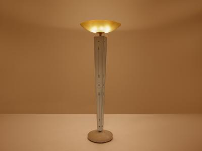 Emilio Lancia Emilio Lancia mirrored painted wood brass floor lamp 1940