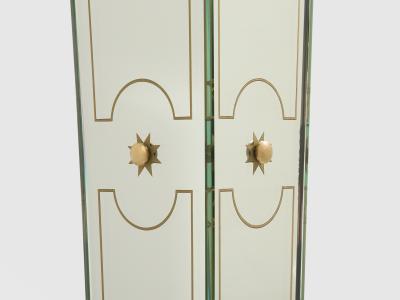 Emilio Lancia Emilio Lancia mirrored painted wood brass floor lamp 1940