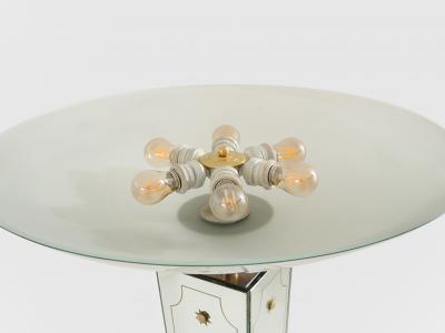 Emilio Lancia Emilio Lancia mirrored painted wood brass floor lamp 1940