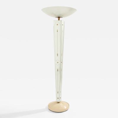 Emilio Lancia Emilio Lancia mirrored painted wood brass floor lamp 1940