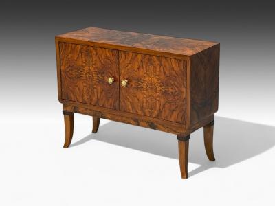 Emilio Lancia attr Italian Modern Walnut Root Brass Commode Italy 1930s