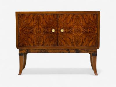 Emilio Lancia attr Italian Modern Walnut Root Brass Commode Italy 1930s