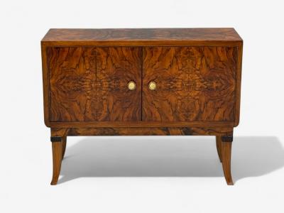 Emilio Lancia attr Italian Modern Walnut Root Brass Commode Italy 1930s