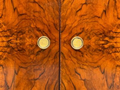 Emilio Lancia attr Italian Modern Walnut Root Brass Commode Italy 1930s