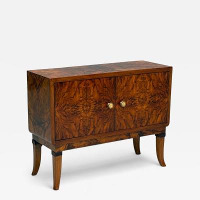 Emilio Lancia attr Italian Modern Walnut Root Brass Commode Italy 1930s