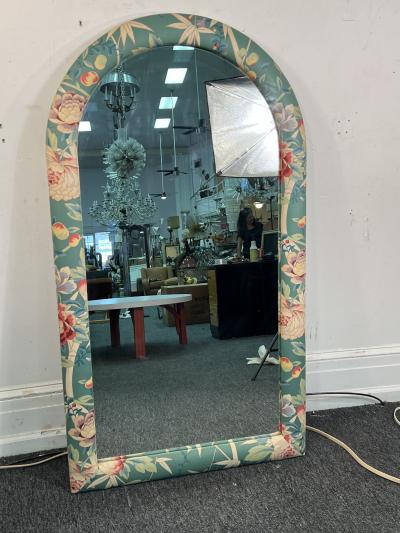 Emilio Pucci FLORAL FABRIC ARCHED MIRROR IN THE STYLE OF EMILIO PUCCI