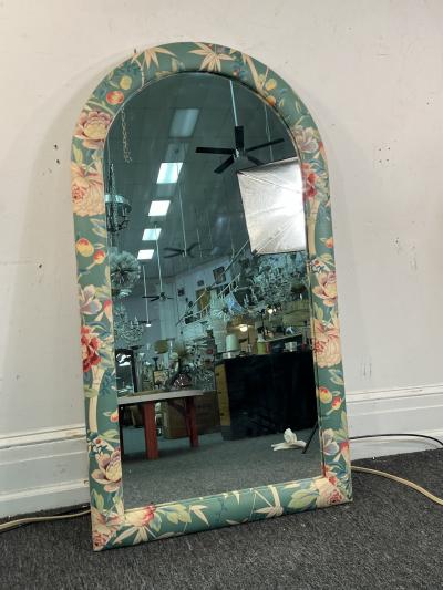 Emilio Pucci FLORAL FABRIC ARCHED MIRROR IN THE STYLE OF EMILIO PUCCI