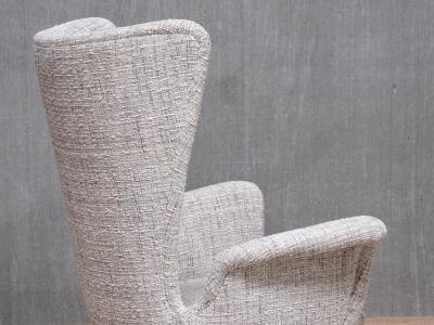 Emilio Sala e Giorgio Madini Sala Madini Emilio Sala Giorgio Madini Wing Chair in Nobilis Tweed Walnut Italy 1950s