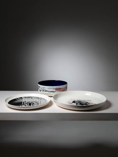 Emilio Scanavino Set of Three Ceramic Pieces by Emilio Scanavino for Cedit
