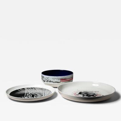 Emilio Scanavino Set of Three Ceramic Pieces by Emilio Scanavino for Cedit