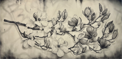 Emily Farish Three Panel Chinese Magnolia Branch No 49 2025