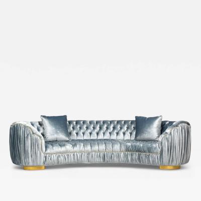 Emma Curved Sofa by Haute House for Neiman Marcus Hardwood Velvet
