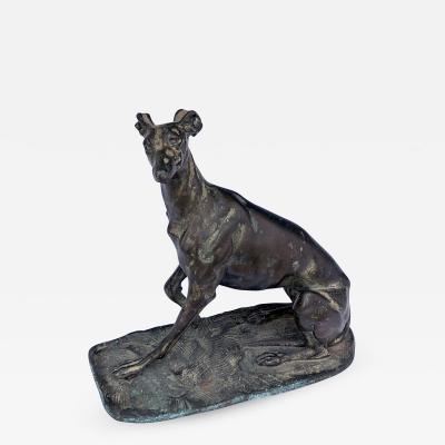 Emmanuel Fremiet A Well Executed Bronze Greyhound Possibly by Emmanuel Fremiet