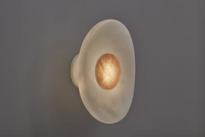 Emmanuel Levet Stenne Alabaster and pink quartz sconce