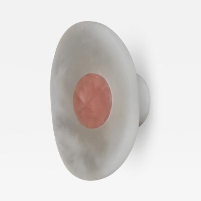 Emmanuel Levet Stenne Alabaster and pink quartz sconce