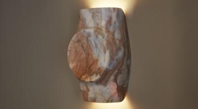 Emmanuel Levet Stenne Kuros pink marble wall light by Emmanuel Levet Stenne
