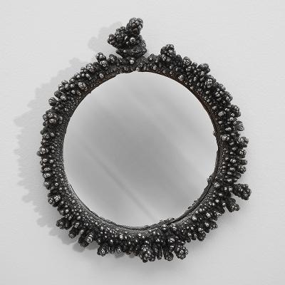 Emmanuel PAGART CORAL One of a kind small nickel round mirror