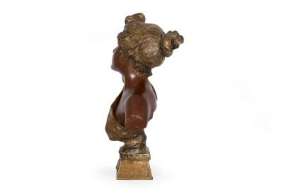 Emmanuel Villanis Bronze Sculpture Bust of Thais