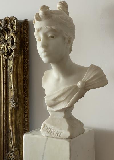 Emmanuel Villanis Phryne Marble Bust of a Sensuous Young Woman
