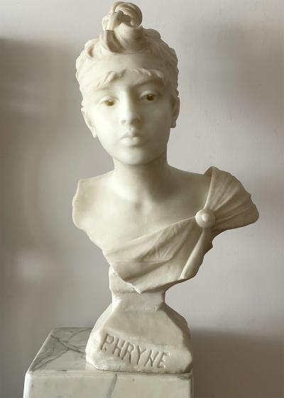Emmanuel Villanis Phryne Marble Bust of a Sensuous Young Woman
