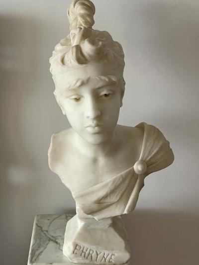 Emmanuel Villanis Phryne Marble Bust of a Sensuous Young Woman