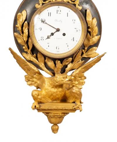 Empire Bronze and Ormolu Cartel Clock by Bailly Paris