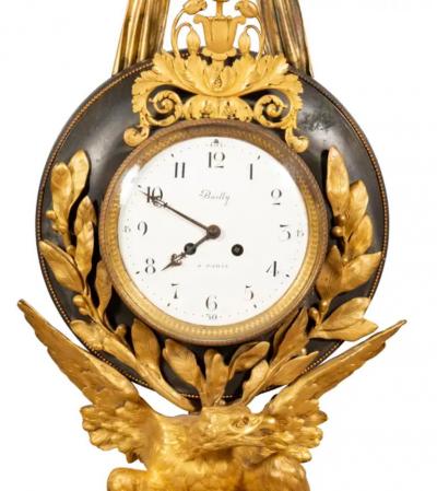 Empire Bronze and Ormolu Cartel Clock by Bailly Paris