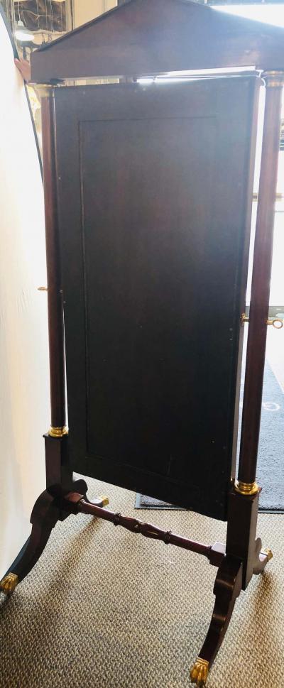 Empire Cheval Floor Full Length Mirror with Bronze Mounts 19th 20th Century