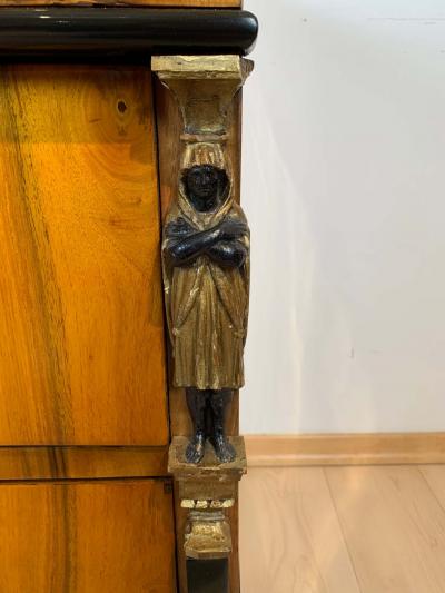 Empire Commode Walnut Veneered with Caryatids Austria Vienna circa 1810 15