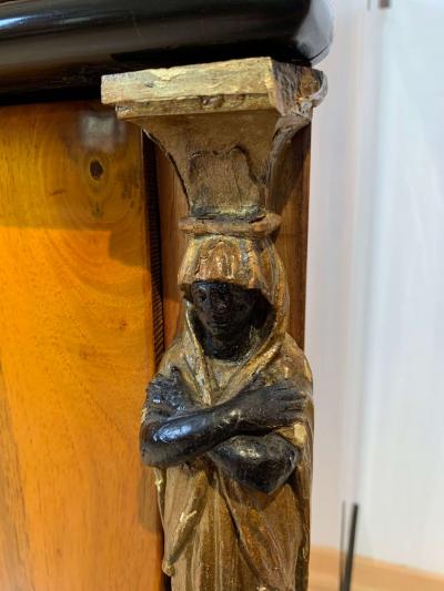 Empire Commode Walnut Veneered with Caryatids Austria Vienna circa 1810 15