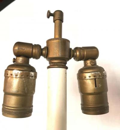 Empire Dor Bronze Candelabra Lamp Having a Patinated Woman Mounted as a Lamp