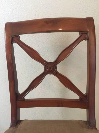 Empire Restauration Walnut Chairs France 1820