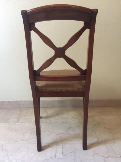 Empire Restauration Walnut Chairs France 1820