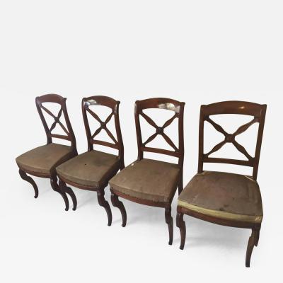 Empire Restauration Walnut Chairs France 1820
