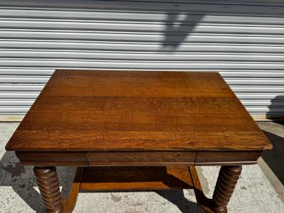 Empire Revival Quarter Sawn Oak Single Drawer Writing Desk