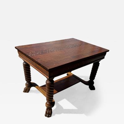 Empire Revival Quarter Sawn Oak Single Drawer Writing Desk