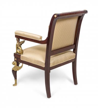 Empire Revival Upholstered Mahogany and Ormolu 7 Piece Salon Set