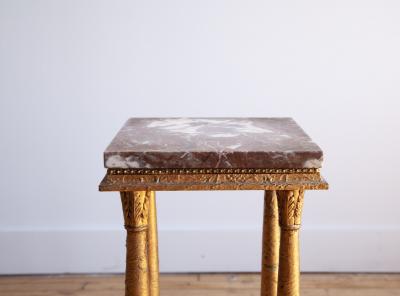 Empire Style Gilded Marble Pedestal 19th Century