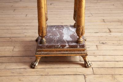 Empire Style Gilded Marble Pedestal 19th Century