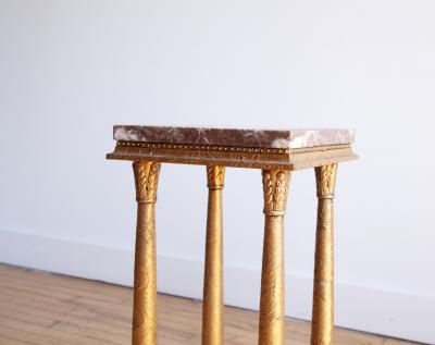 Empire Style Gilded Marble Pedestal 19th Century