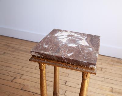 Empire Style Gilded Marble Pedestal 19th Century
